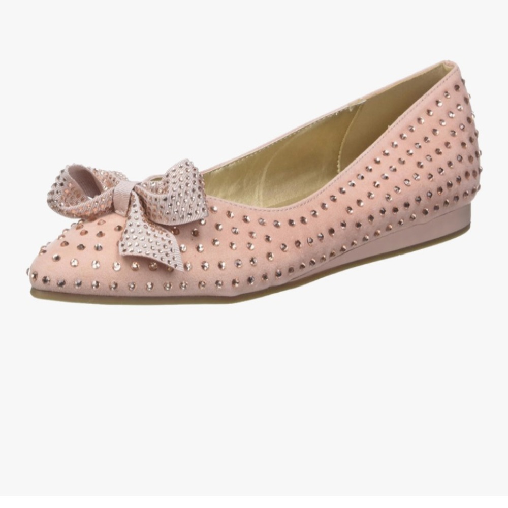 Ken Cole Suede Blush Pink Jeweled Flats